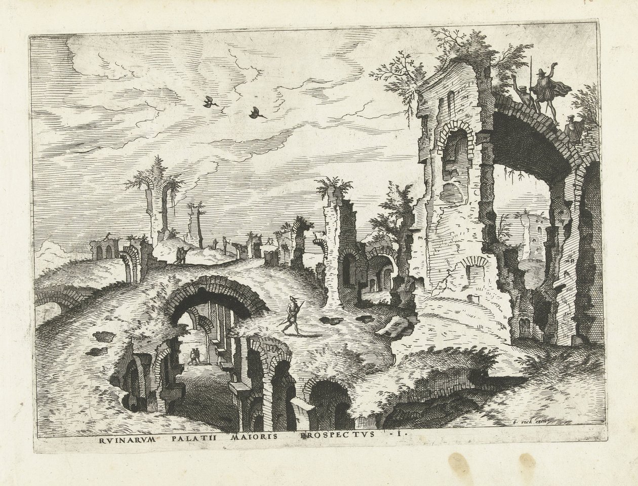 Ansicht der Ruinen auf dem Palatin von Johannes of Lucas van Doetechum (attributed to)