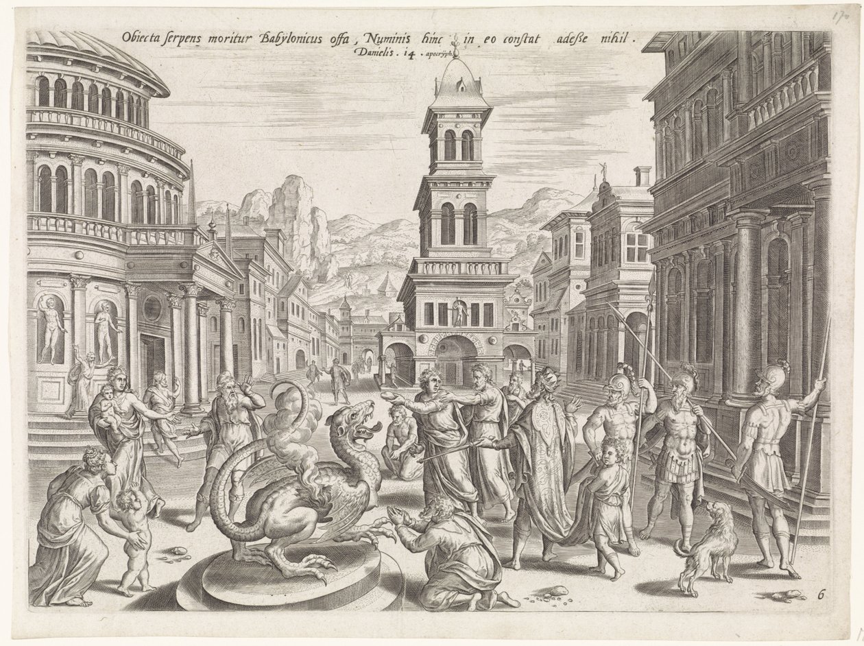 Daniel und der Drache von Johannes of Lucas van Doetechum