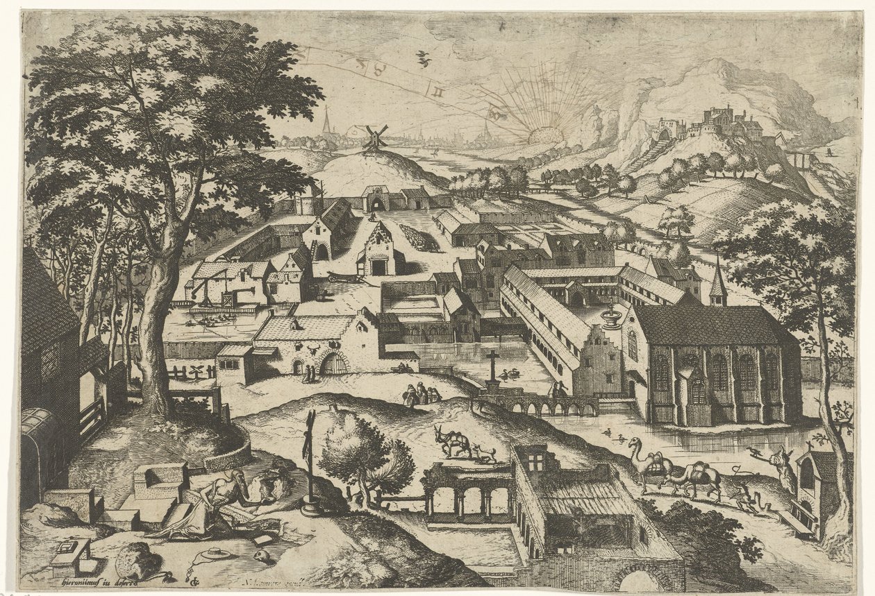 Landschaft mit dem heiligen Hieronymus von Johannes of Lucas van Doetechum