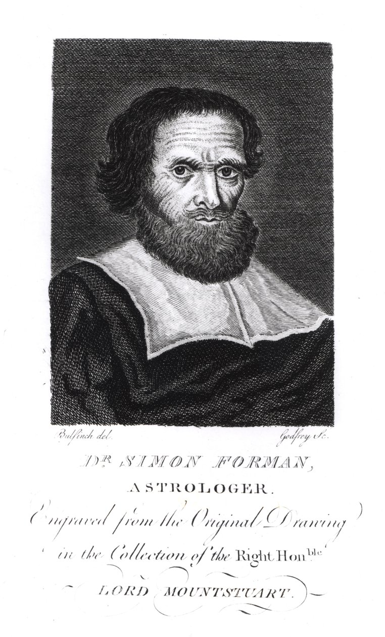Porträt von Dr. Simon Forman (1552-1611) graviert von Godfrey von John Bulfinch