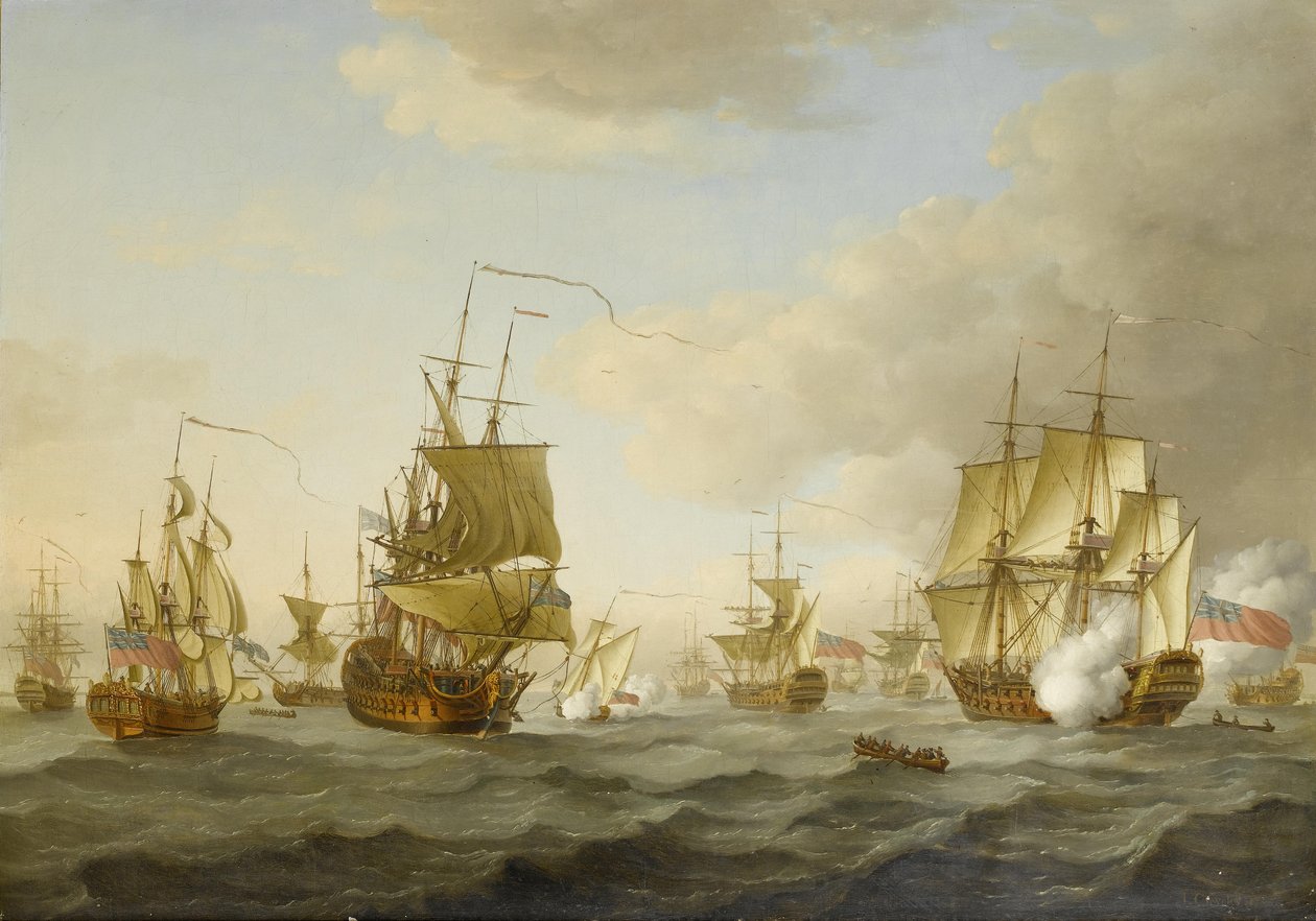 Admiral Byngs Flotte beim Auslaufen von Spithead von John Cleveley the elder