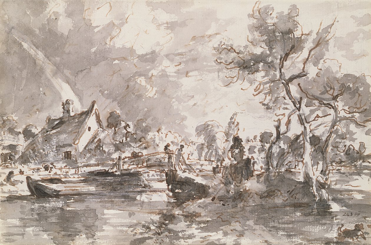Flatford Old Mill Cottage an der Stour von John Constable
