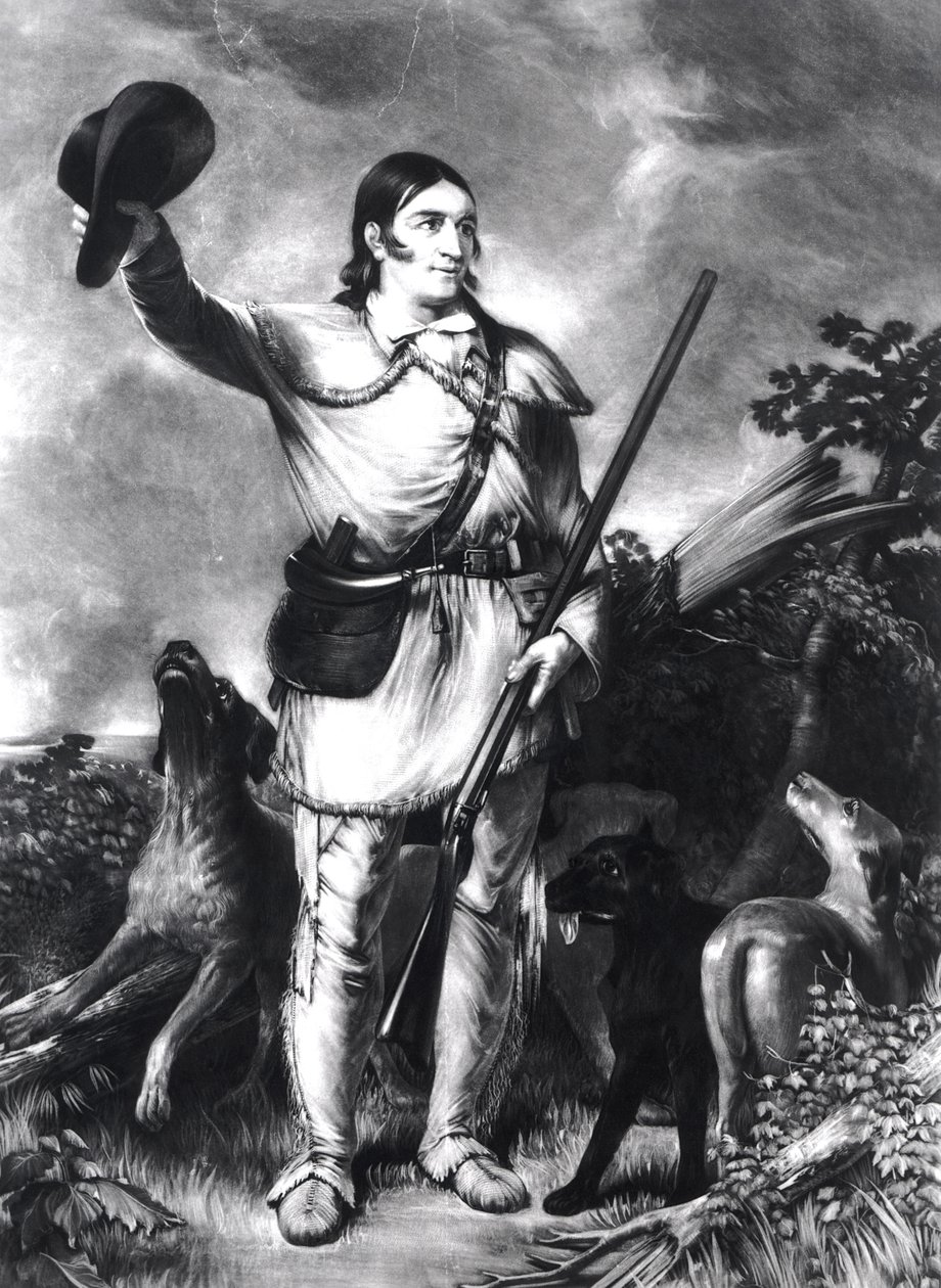Colonel Davy Crockett, graviert von Charles Gilbert Stuart (ca. 1787-1813) ca. 1839 von John Gadsby Chapman