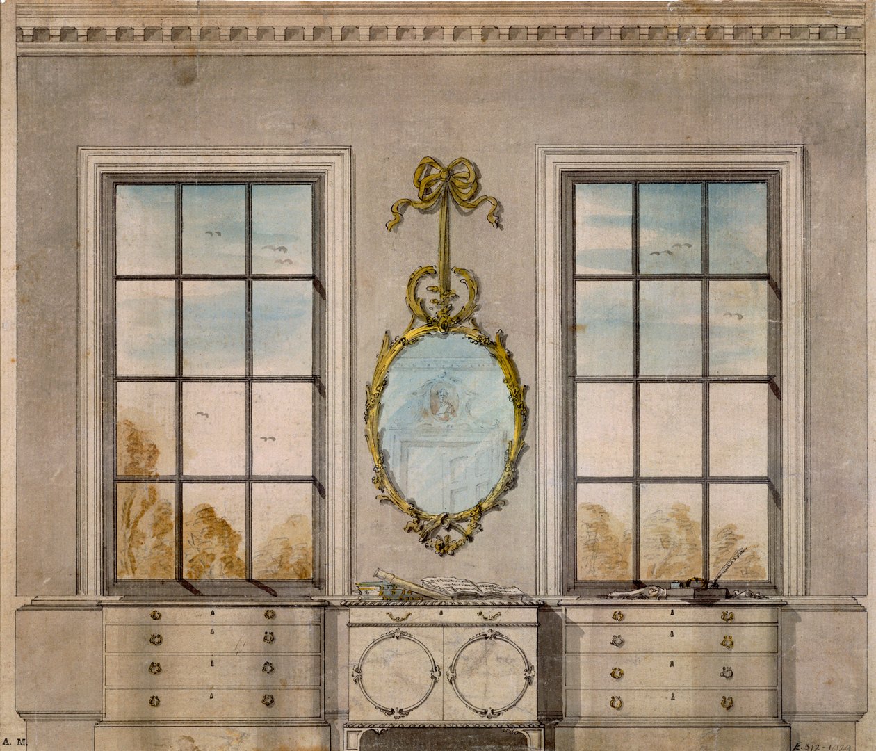 Entwurf für ein Zimmer von Linnell John (1723-99) von John Linnell
