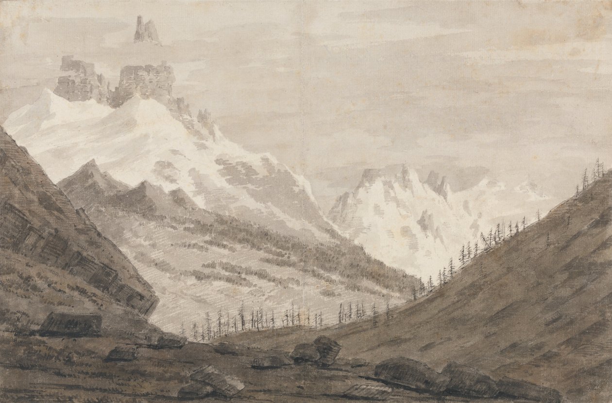 Zwischen Chamonix und Martigny von John Robert Cozens