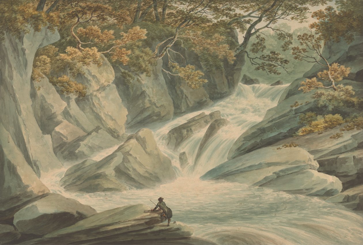 Hafod - Oberer Teil des Wasserfalls von John Warwick Smith
