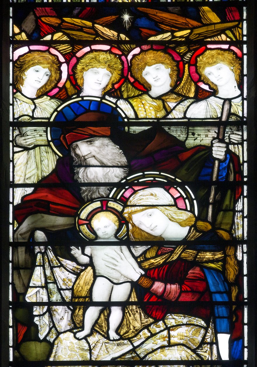 Jesmond, St George, Gateshead Stained Glass Co, John William Brown, Die Geburt Christi von John William Brown