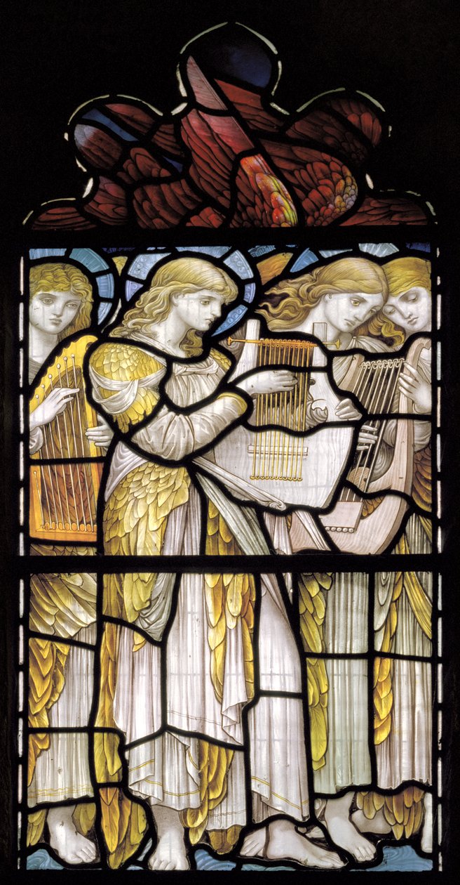 Musikalische Engel, Te Deum, Ostfenster von John William Brown