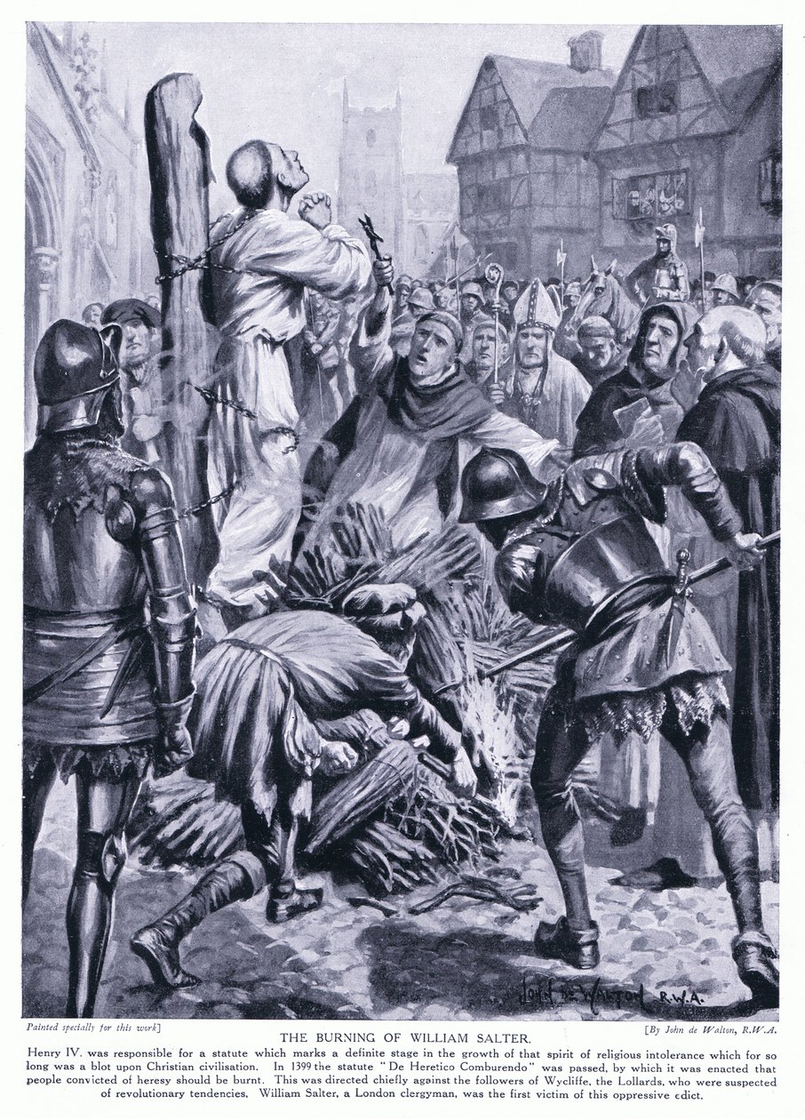 Die Verbrennung von William Salter, 1920er Jahre von John de Walton