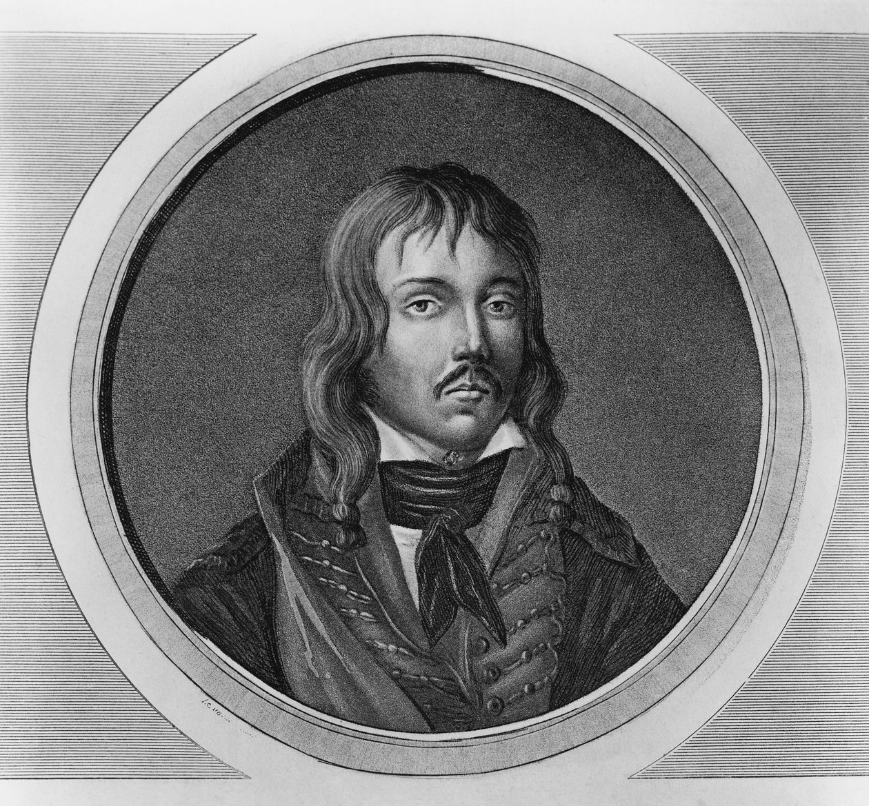 Porträt von Francois Severin Marceau-Desgraviers (1769-1796), französischer General der Revolutionskriege, Gravur von Walter Charles Mills