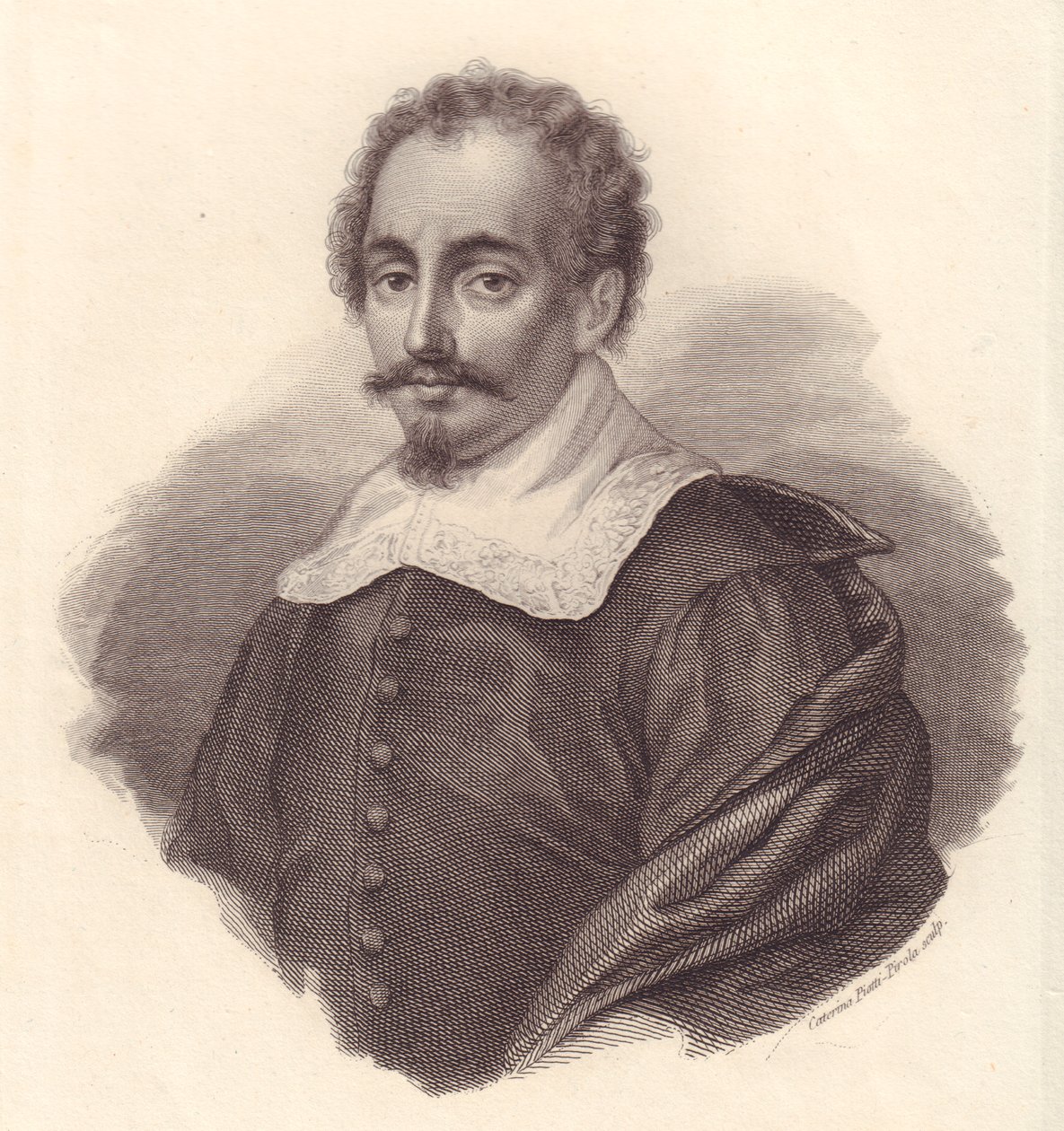 Porträt des italienischen Geographen Jacopo Cantelli (1643-1695), Kupferstich von Caterina Piotti-Pirola von Walter Charles Mills