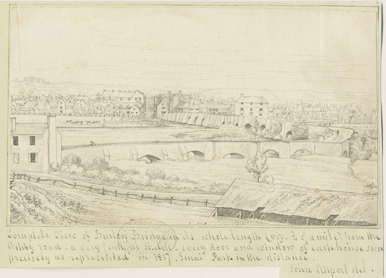 Burton-upon-Trent Brücke und Stadt von John Allport
