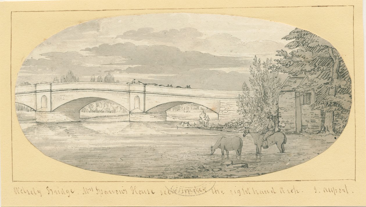 Wolseley-Brücke: Feder- und Tuschzeichnung, undatiert [1799-1854] von John Allport