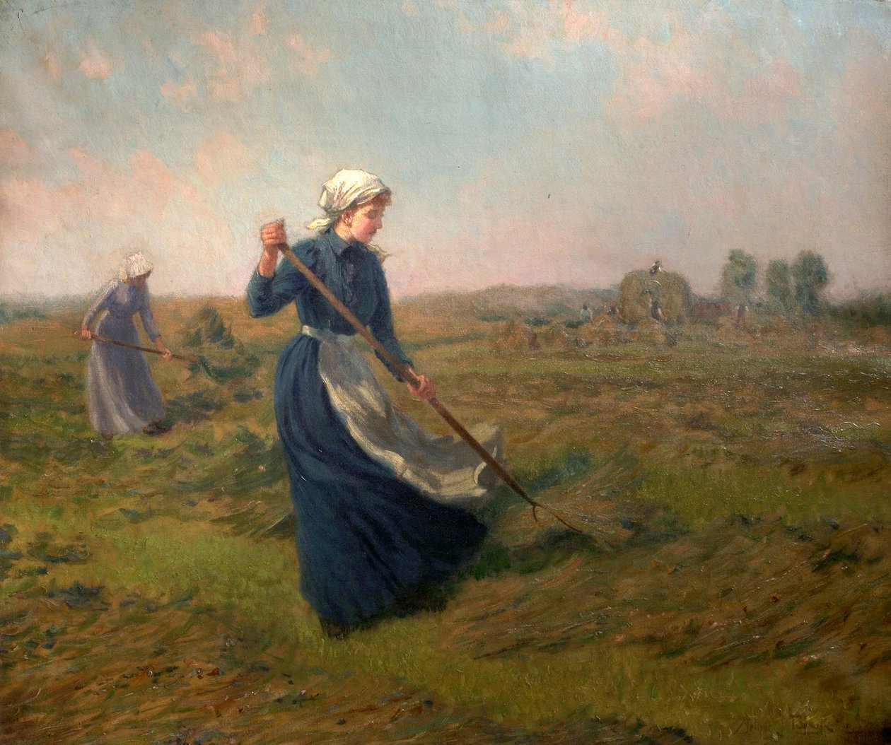 Mädchen bei der Heuernte von John Arthur Black