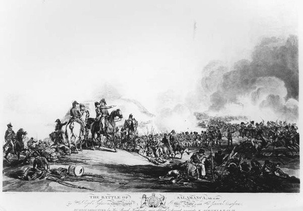 Die Schlacht von Salamanca, 22. Juli 1812, graviert von G. Lewis, 1813 von John Augustus after Atkinson