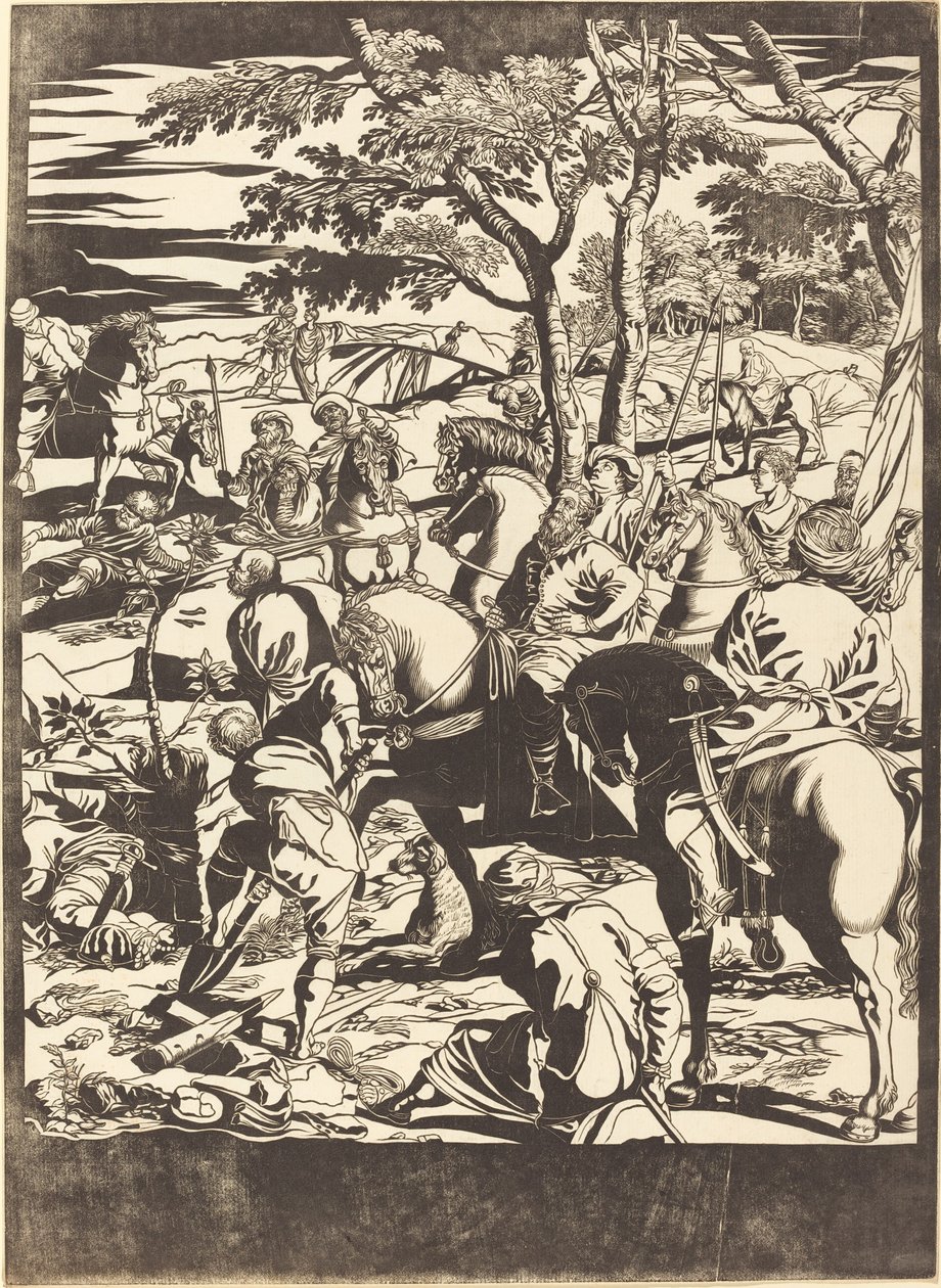Die Kreuzigung (rechte Platte) von John Baptist Jackson after Jacopo Tintoretto