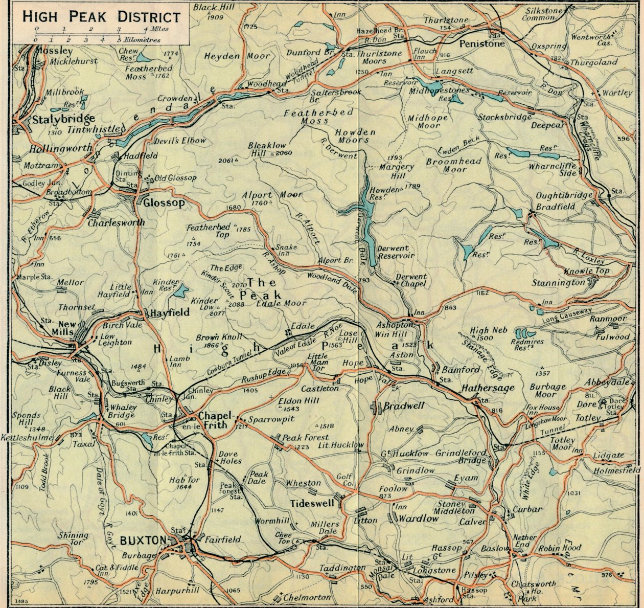 High Peak District, 20. Jahrhundert von John Bartholomew