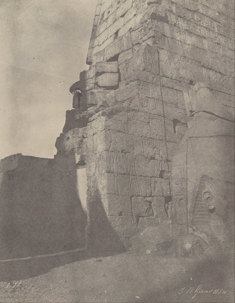 Louqsor. Historische Skulpturen des Pylons, rechte Masse von John Beasly Greene