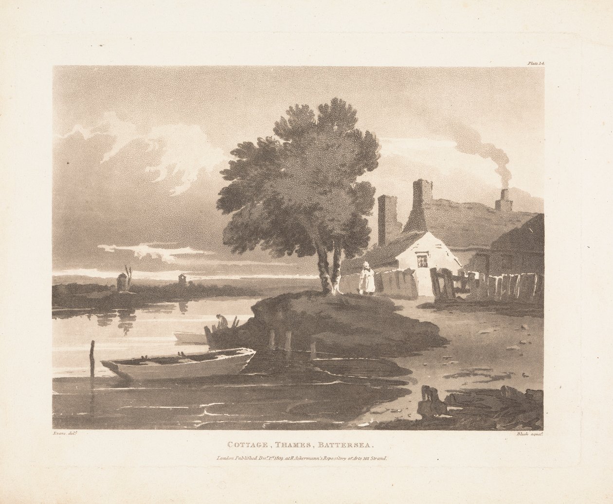 Hütte, Thames, Battersea von John Bluck