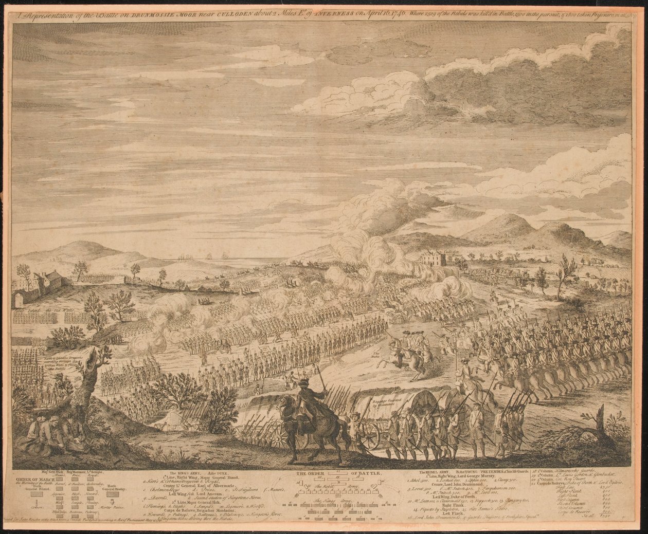 ?Eine Darstellung der Schlacht auf dem Drunmossie [sic] Moor nahe Culloden?, 16. April 1746 von John Bowles