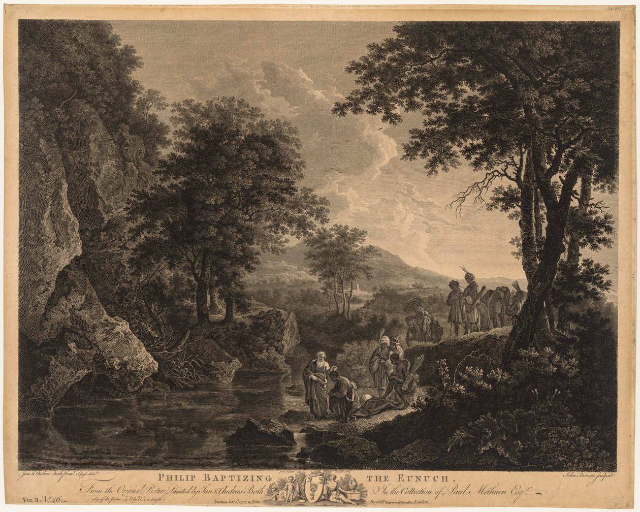 Philippus tauft den Eunuchen, 1772 von John Browne