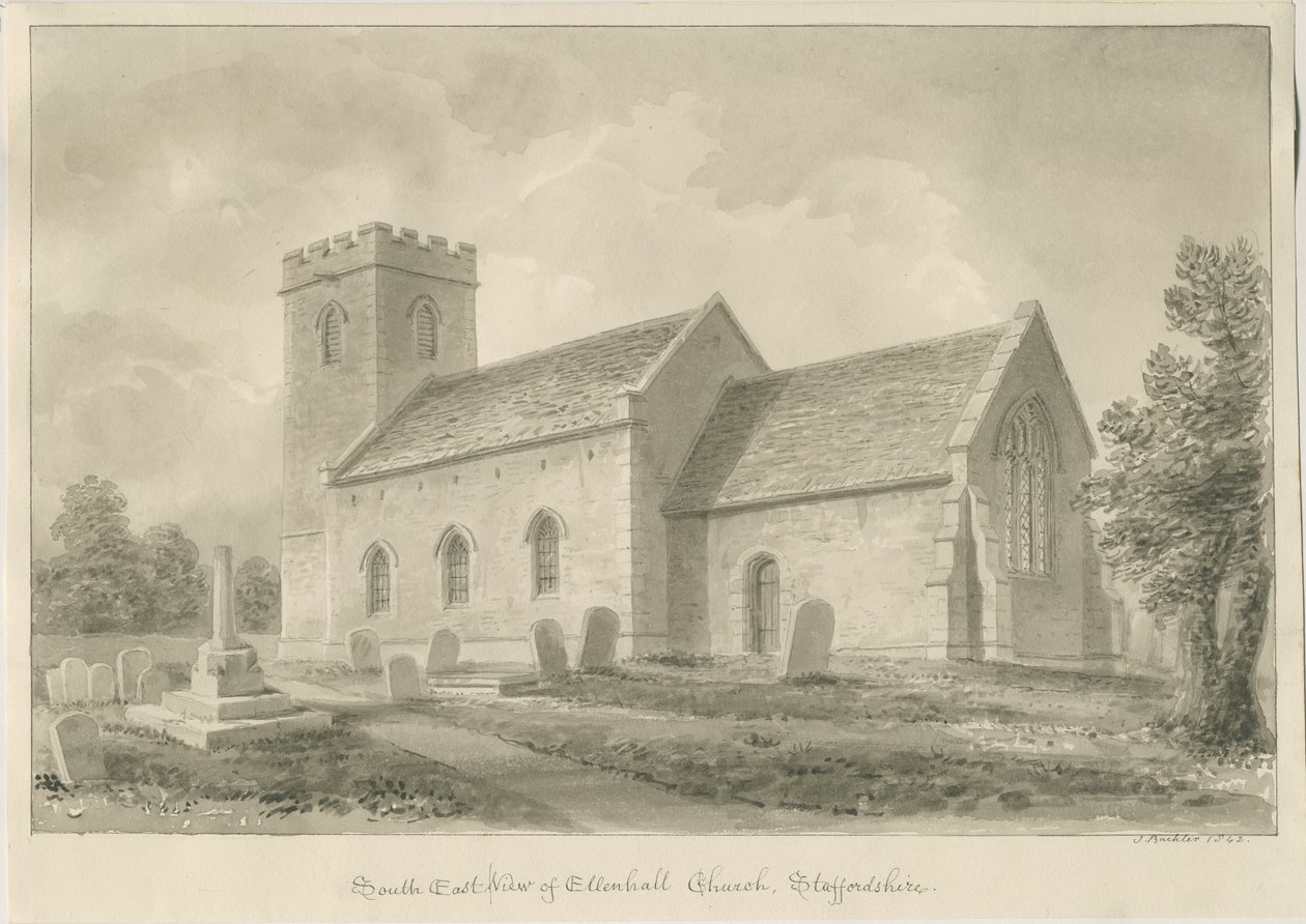 Ellenhall Kirche von John Buckler
