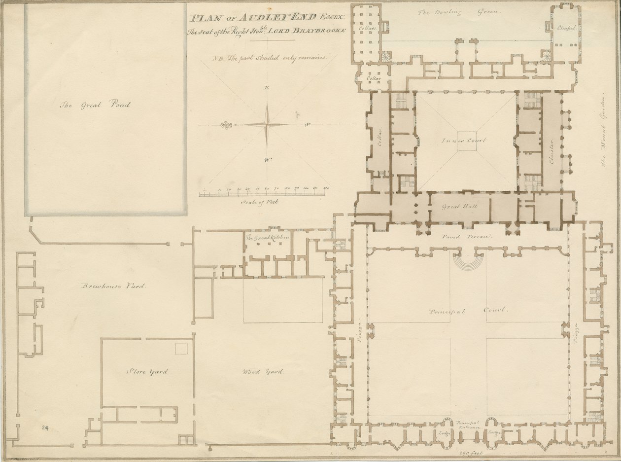 Audley End - Plan von John Buckler