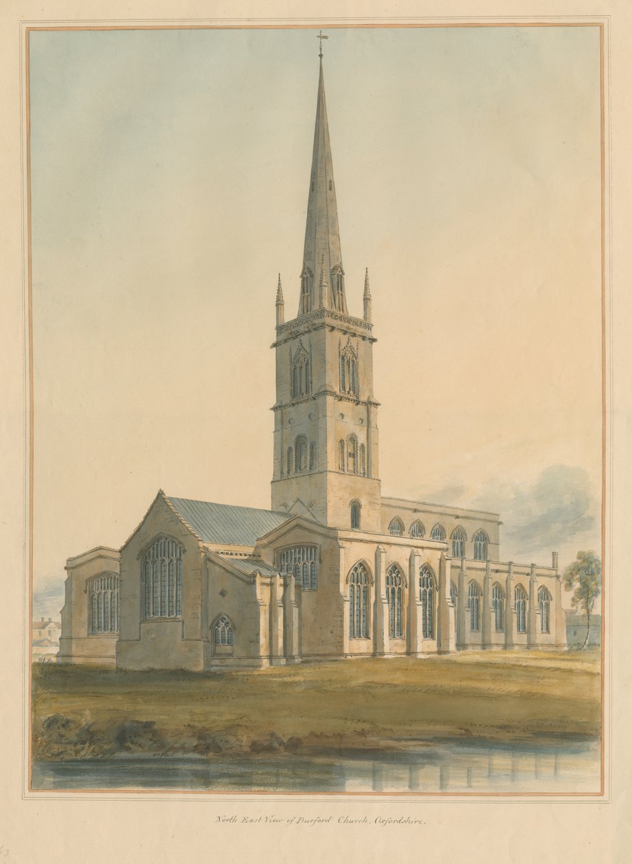 Oxfordshire - Burford Kirche, 1802 von John Buckler