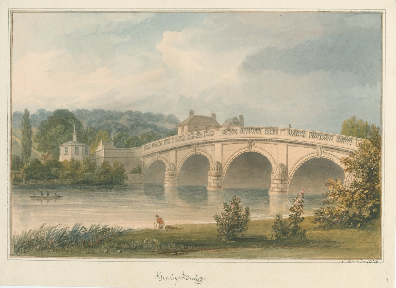 Oxfordshire - Henley upon Thames Brücke, 1826 von John Buckler