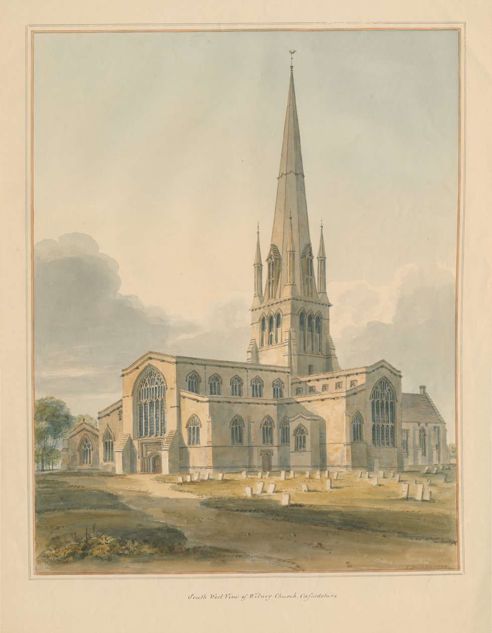 Oxfordshire - Witney Kirche von John Buckler