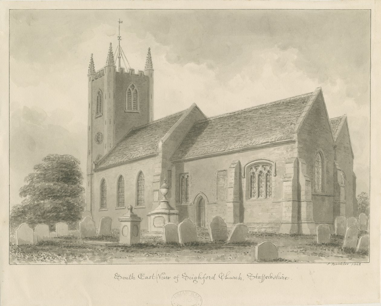Seighford Kirche von John Buckler