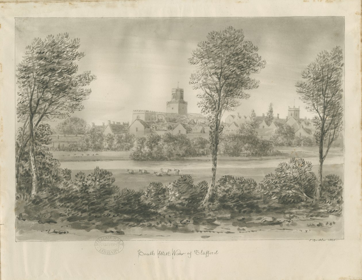 Stafford - Südwestansicht von John Buckler