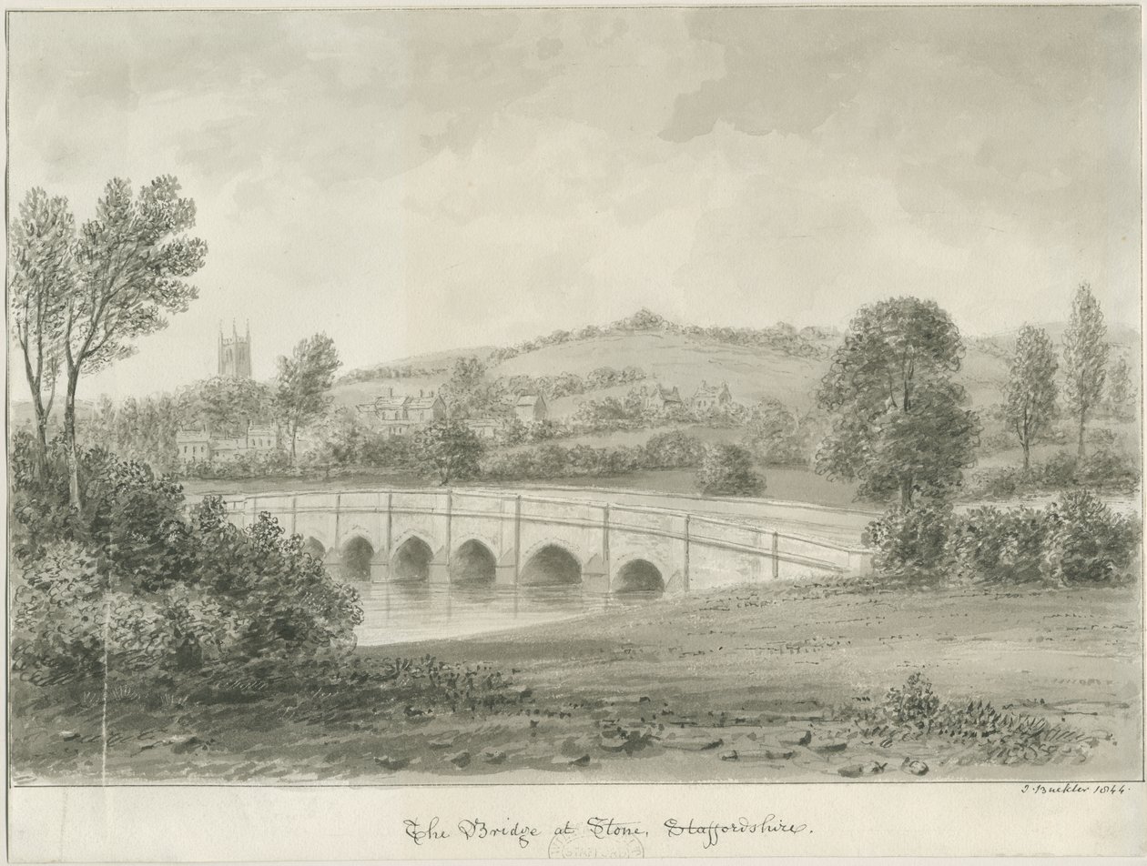Stone - Brücke über den Fluss Trent von John Buckler