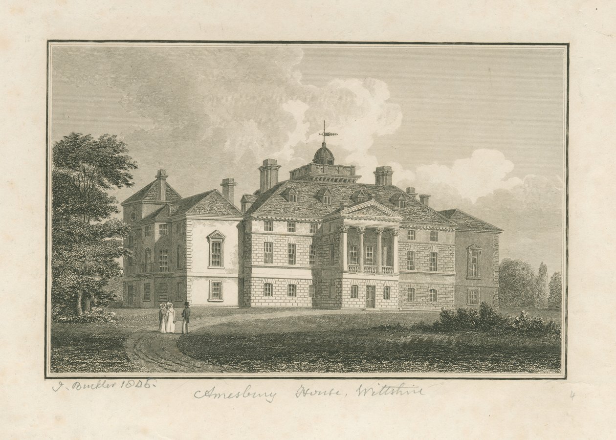 Wiltshire - Amesbury House (Stich) von John Buckler