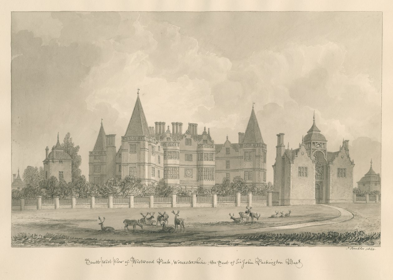 Worcestershire - Westwood Park, 1820 von John Buckler