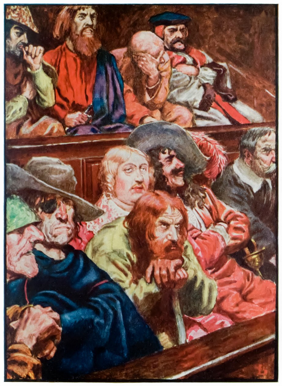 "Die Jury" aus "Die Pilgerreise von dieser Welt zu der zukünftigen" von John Bunyan von John Byam Liston Shaw