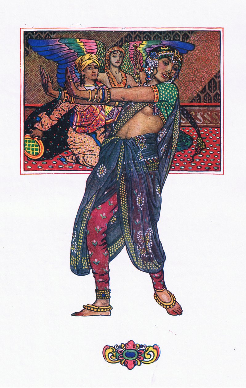 Die Tempeltänzerin, Illustration aus The Garden of Kama (and other lyrics from India), 1920 von John Byam Liston Shaw