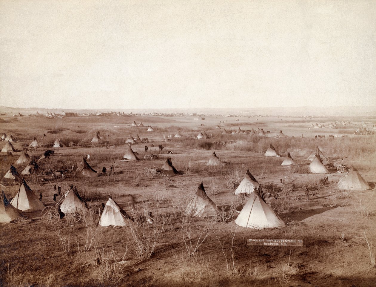 Lakota Stammesdorf im Jahr 1891 von John Grabill von John C. H. Grabill