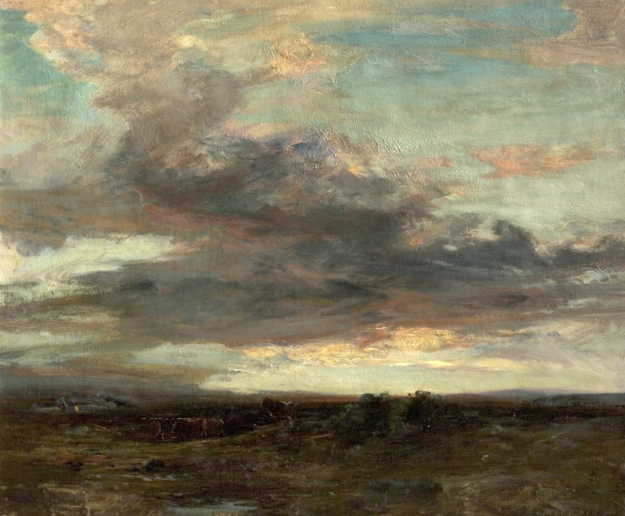 Das Moor von Argyllshire, Schottland, Sonnenuntergang von John Campbell Mitchell