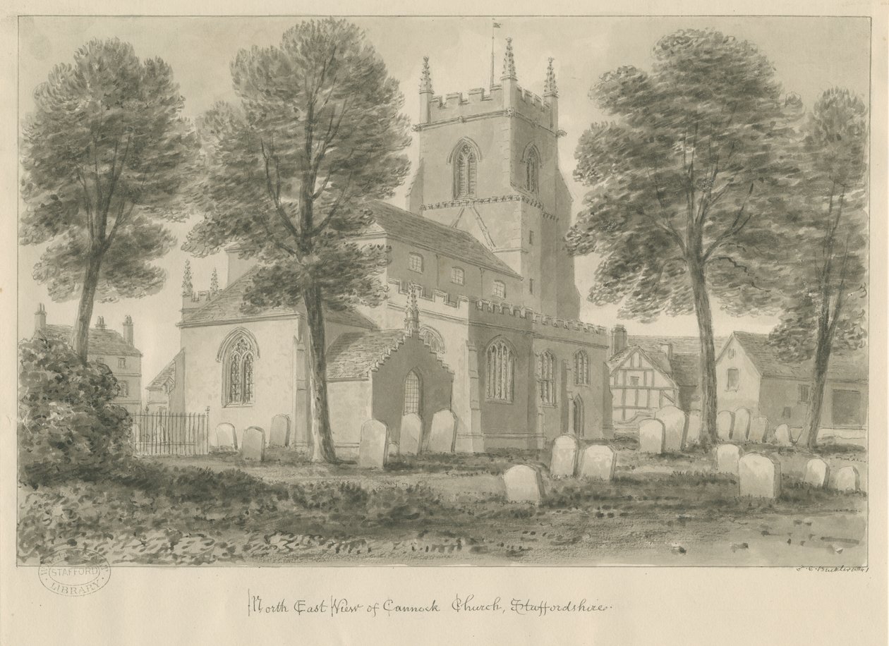 Cannock Kirche von John Chessell Buckler