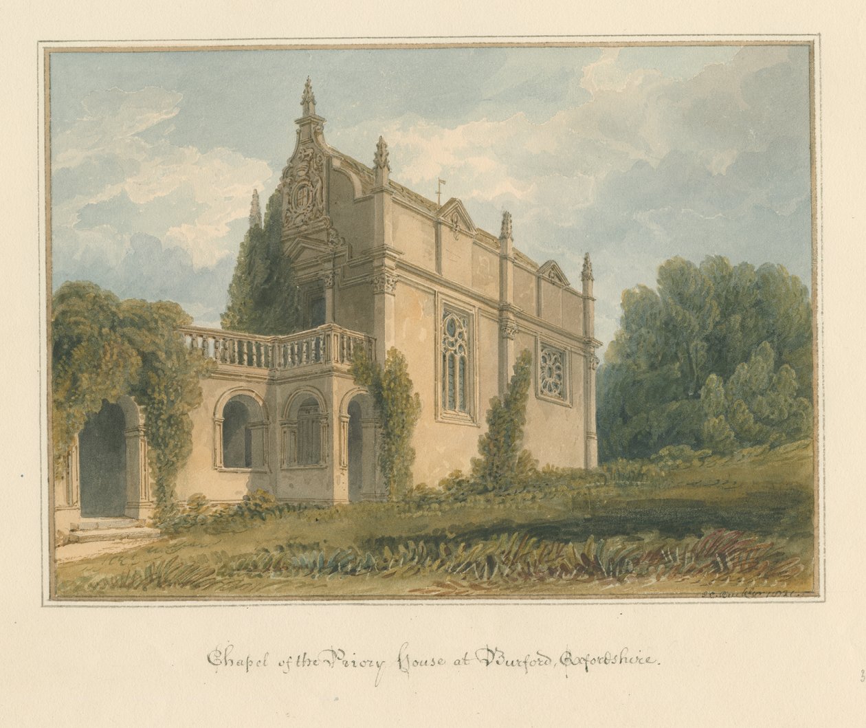 Oxfordshire - Burford - Kapelle des Priory House, 1821 von John Chessell Buckler