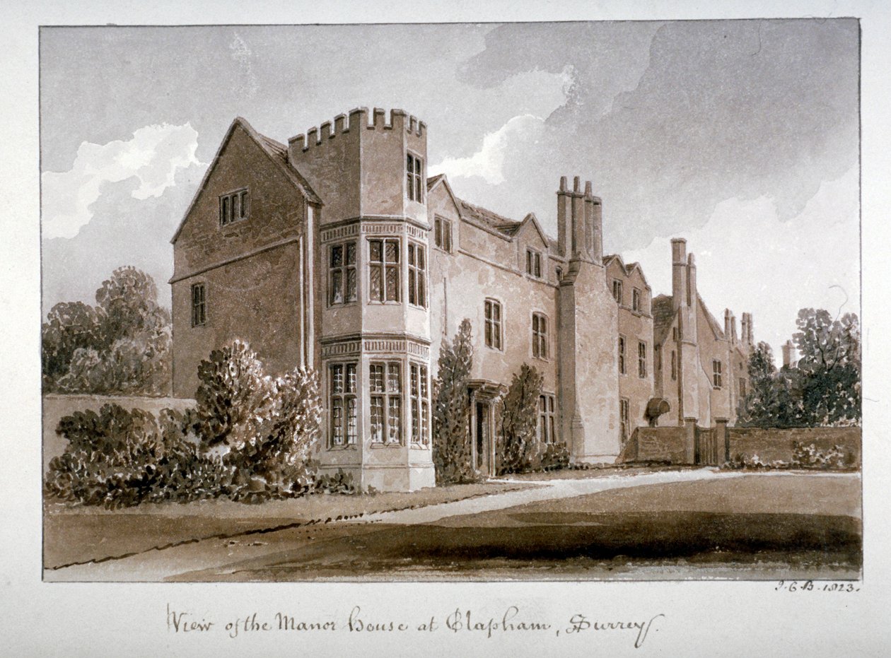 Ansicht des Herrenhauses in Clapham, Surrey, 1823 von John Chessell Buckler