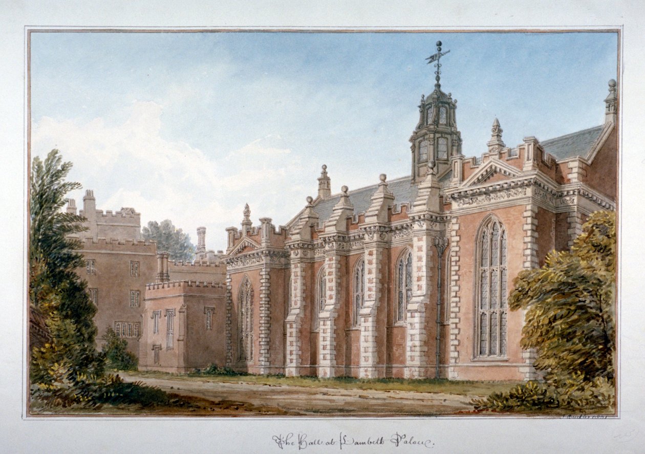 Ansicht der Halle im Lambeth Palace, London, 1831 von John Chessell Buckler