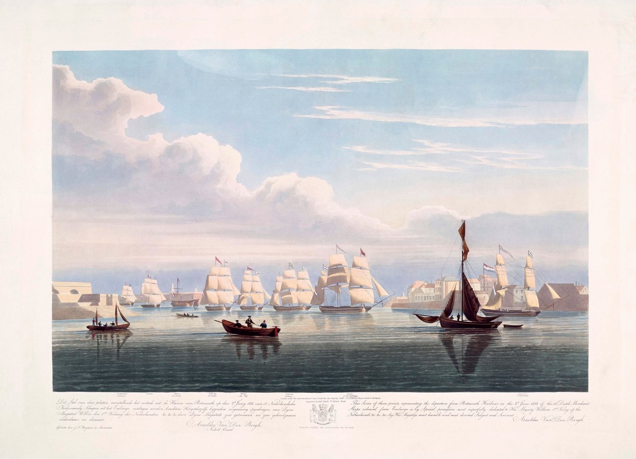 Niederländische Handelsschiffe verlassen Portsmouth, 2. Juni von John Christian (after) Schetky