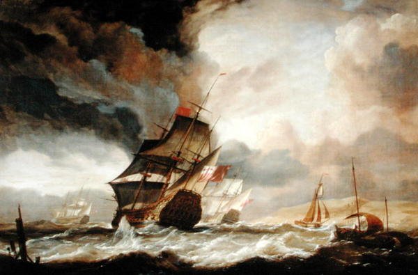 Linienschiffe, die zur See auslaufen von John Christian Schetky