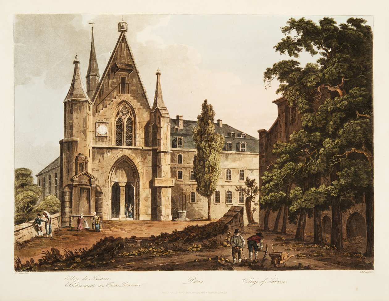College von Navarre, Illustration aus Versailles, Paris und Saint Denis, veröffentlicht 1806 von John Claude Nattes