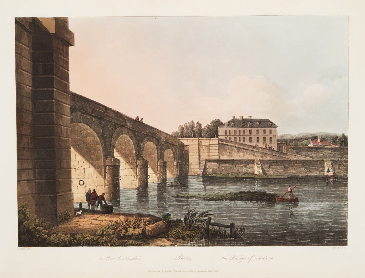 Paris, Die Brücke von Neuille, Illustration aus Versailles, Paris und Saint Denis, veröffentlicht 1807 von John Claude Nattes