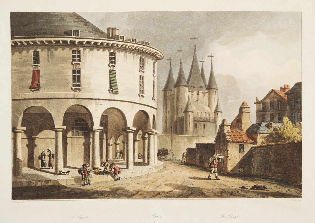 Der Tempel, Illustration aus Versailles, Paris und Saint Denis, veröffentlicht 1805 von John Claude Nattes