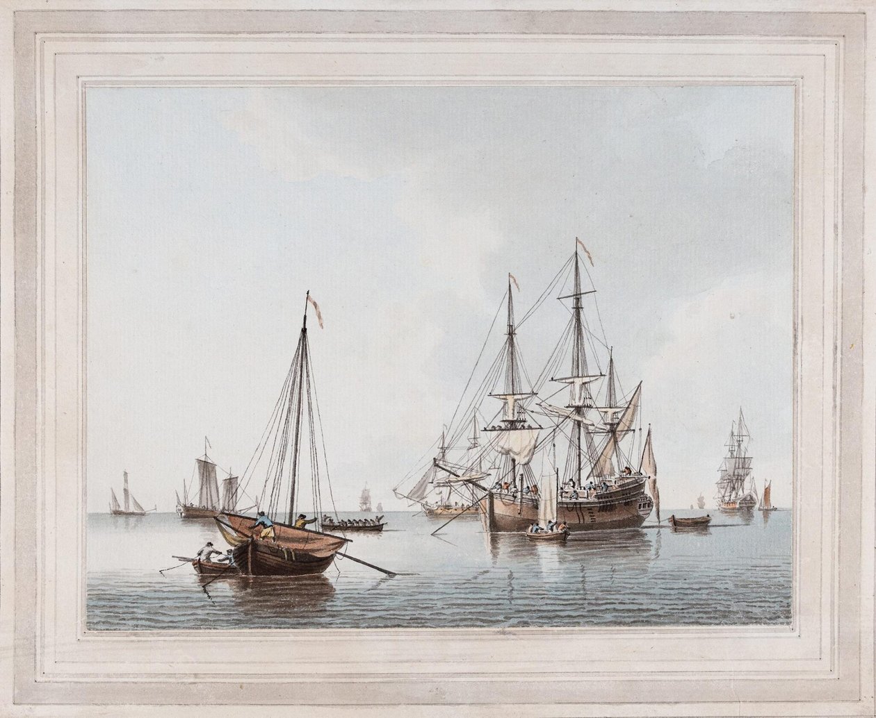 Schiffe in ruhiger See von John Cleveley the Younger