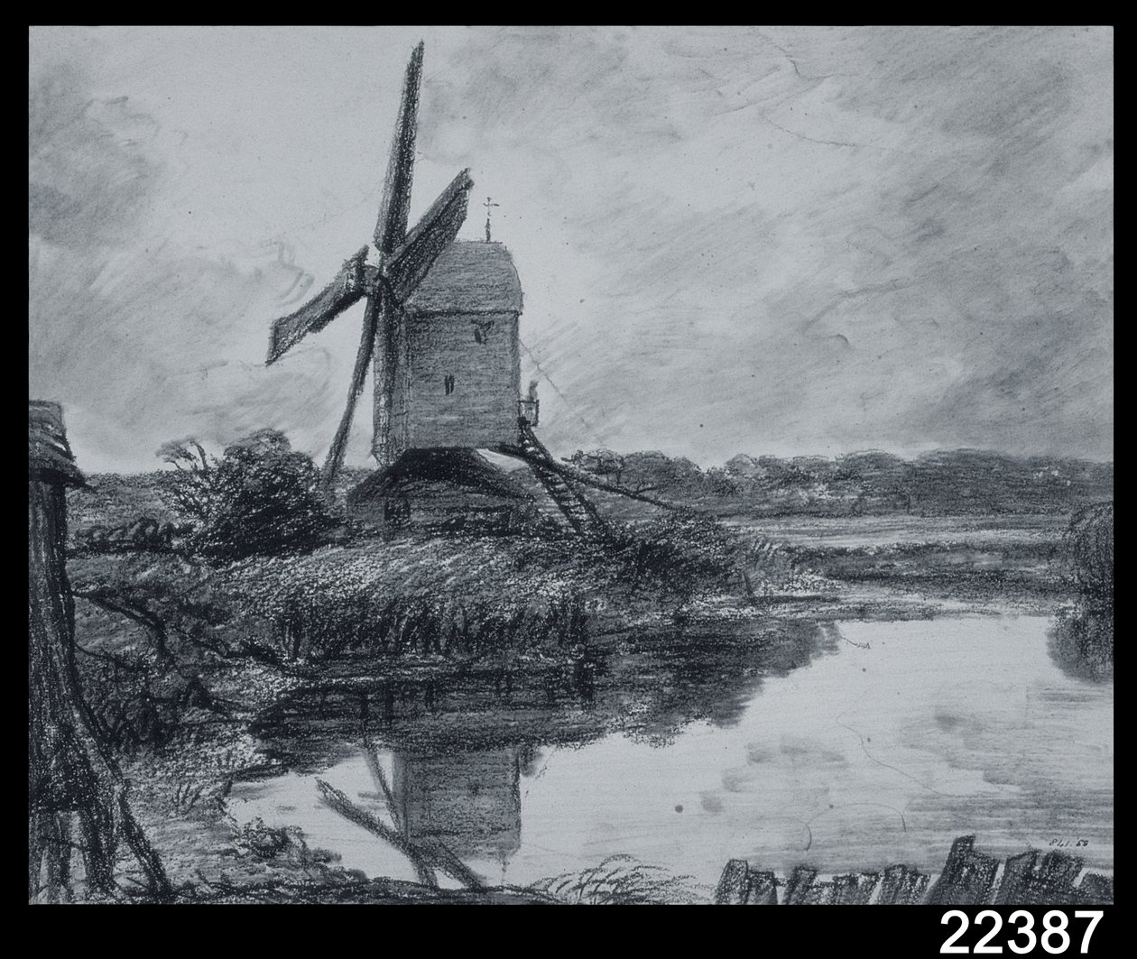 Eine Mühle am Ufer des Flusses Stour von John Constable